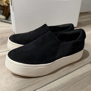 Vince Black Slip-On Platform Sneakers